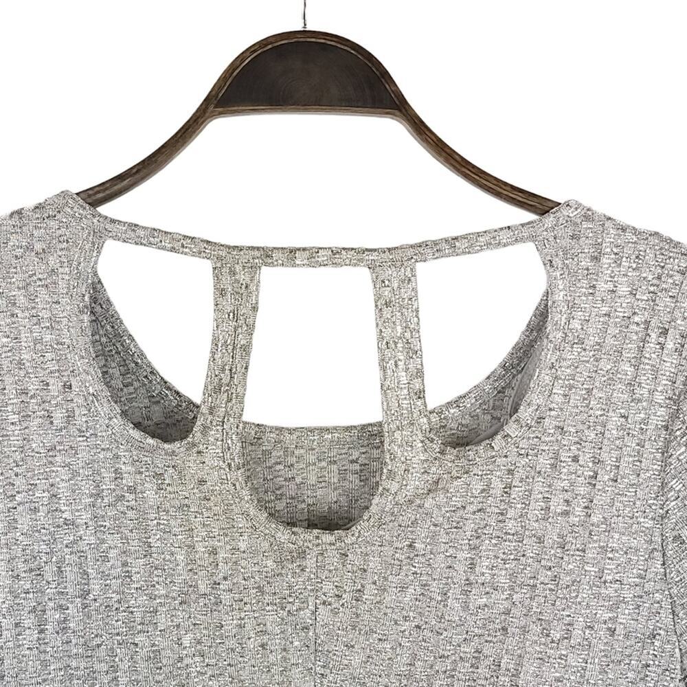 Torrid Metallic Dress Silver Shimmer Ribbed Knit Trapeze - Picture 7 of 15